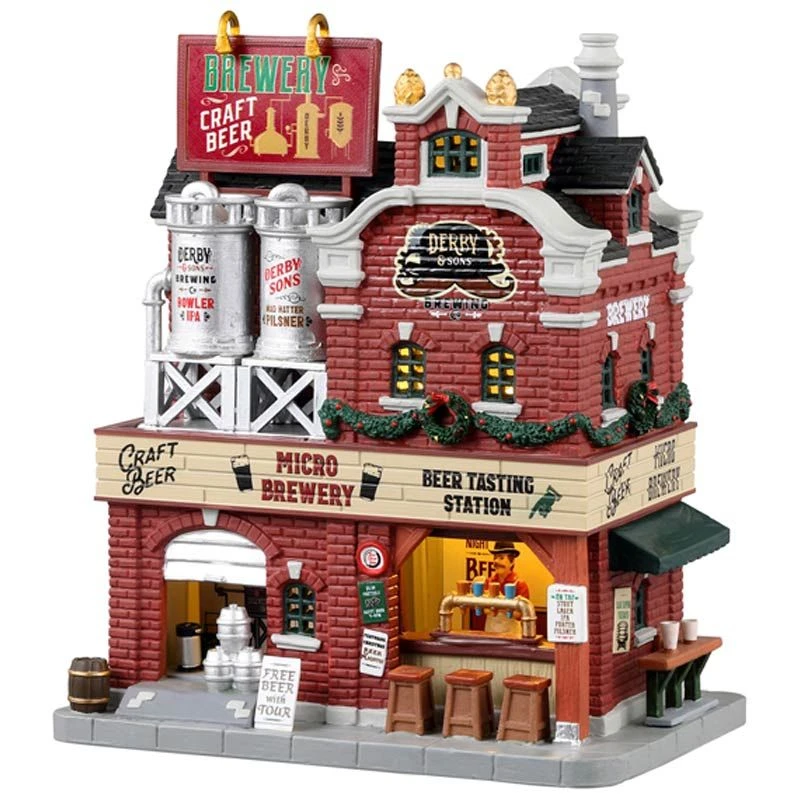 Lemax Derby & Sons Brewing Co. - Lighted Building 3 Lemax Derby & Sons Brewing Co. - Lighted Building