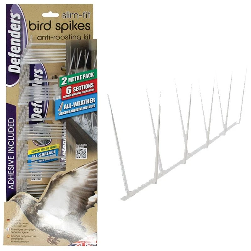 Defenders - Bird Spikes Anti Roosting Kit (2m Pack) 3 Defenders - Bird Spikes Anti Roosting Kit (2m Pack)