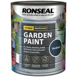 Ronseal- Garden Paint For Brick, Stone, Terracotta, Metal & Wood -Watersi Degarden Centre Sales blackbird web