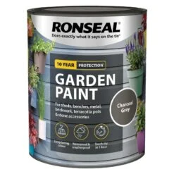 Ronseal- Garden Paint For Brick, Stone, Terracotta, Metal & Wood -Watersi Degarden Centre Sales charcoal grey web