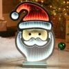 40cm Santa Face Infinity LED Display Light -Watersi Degarden Centre Sales christmas santa face infinty light web2