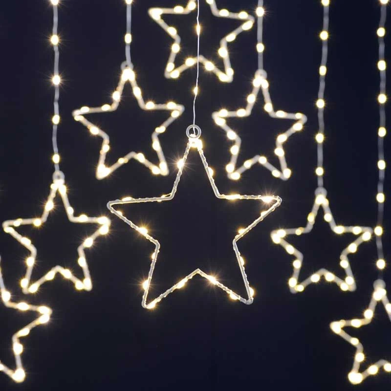 Christmas Star Curtain Lights With Timer 5 Christmas Star Curtain Lights With Timer - Image 3