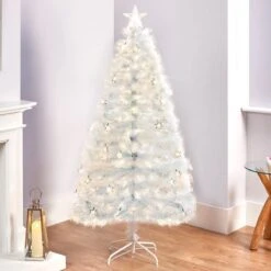 White Fibre Optic Christmas Tree With Snowflakes -Watersi Degarden Centre Sales fo white tree snowflake ft237054 5 web 2