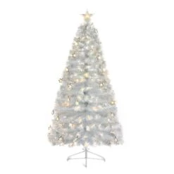 White Fibre Optic Christmas Tree With Snowflakes
