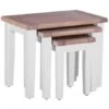 Chalked Oak/Grey Nest Of 3 Tables - Oak Furniture
