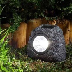 Smart Solar- Solar Powered Granite Rock Spot Light 4 Pack