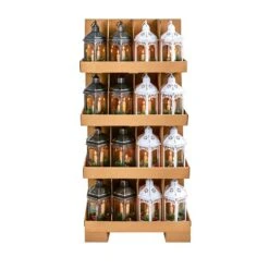 Flickering Flame 33cm Hexagonal Battery Lantern - 2 Assorted Colours -Watersi Degarden Centre Sales hexagona lantern web