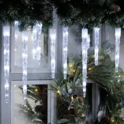 24 Colour Changing Icicle LED Lights On Clear Cable 19 24 Colour Changing Icicle LED Lights On Clear Cable -Watersi Degarden Centre Sales icicle white ww light2 web