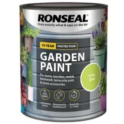 Ronseal- Garden Paint For Brick, Stone, Terracotta, Metal & Wood -Watersi Degarden Centre Sales lime zest web
