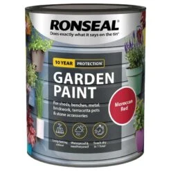 Ronseal- Garden Paint For Brick, Stone, Terracotta, Metal & Wood -Watersi Degarden Centre Sales morrocan red web
