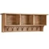 Oak Wall Shelf With Coat Rack - Oak Furniture