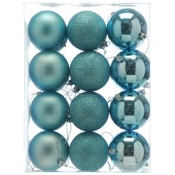 8cm Multi Finish Shatterproof Christmas Baubles (Pack Of 24) 25 8cm Multi Finish Shatterproof Christmas Baubles (Pack Of 24) -Watersi Degarden Centre Sales p046222 alpine blue web