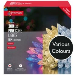 300 LED Pine Cone String Lights With Timer