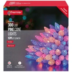 300 LED Pine Cone String Lights With Timer -Watersi Degarden Centre Sales pine cone lights 300 rainbow web