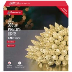 300 LED Pine Cone String Lights With Timer -Watersi Degarden Centre Sales pine cone lights 300 warm white web