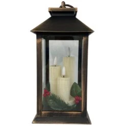 Flickering Flame 27cm Battery Lantern - 3 Assorted Colours 8 Flickering Flame 27cm Battery Lantern - 3 Assorted Colours -Watersi Degarden Centre Sales premier flickabrights lantern copper web