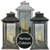 Flickering Flame 27cm Battery Lantern - 3 Assorted Colours -Watersi Degarden Centre Sales premier flickabrights lantern mix web2