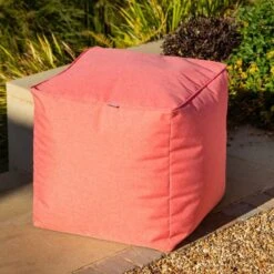 Hartman Outdoor Weatherproof Pouffe -Watersi Degarden Centre Sales red coral pouffe web