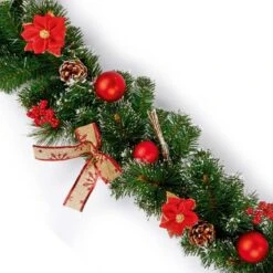 Red Dressed Christmas Garland - 1.8m