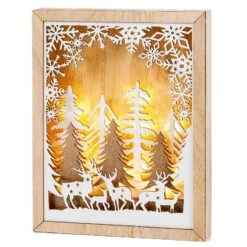 30cm LED Lit Winter Diorama Picture Frame