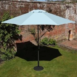 Riviera Deluxe Crank Parasol - Duck Egg Blue Shade