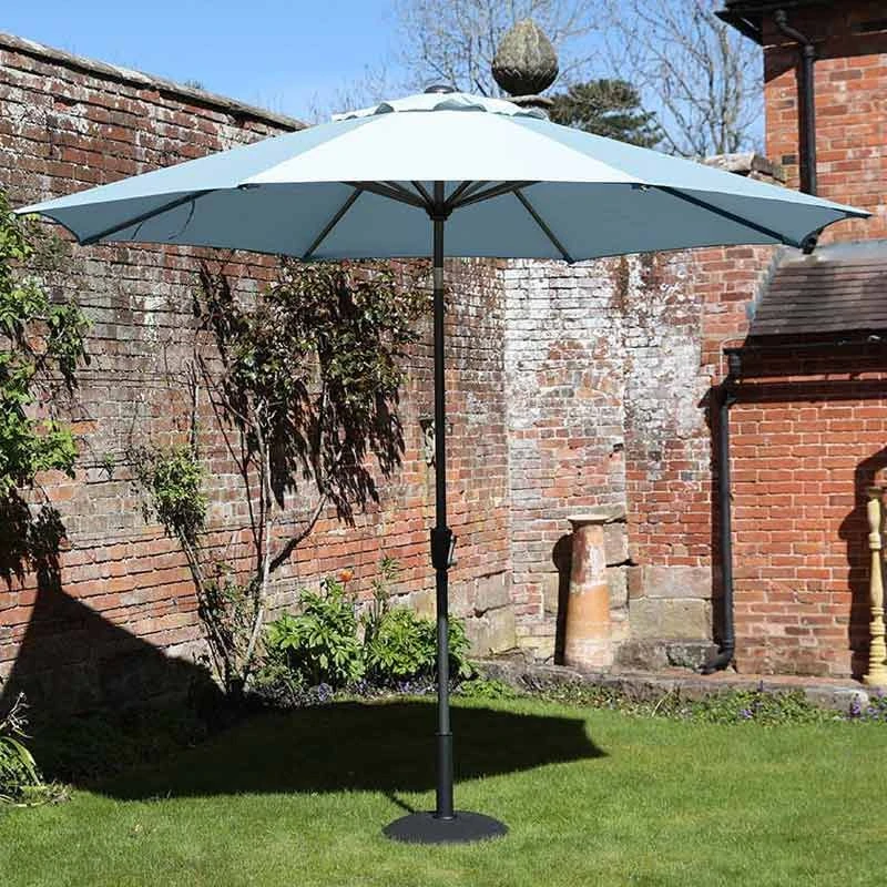 Riviera Deluxe Crank Parasol - Duck Egg Blue Shade 4 Riviera Deluxe Crank Parasol - Duck Egg Blue Shade - Image 2