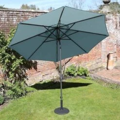 Riviera Deluxe Crank Parasol - Duck Egg Blue Shade 7 Riviera Deluxe Crank Parasol - Duck Egg Blue Shade -Watersi Degarden Centre Sales rivieria parasol duck egg blue tilted web