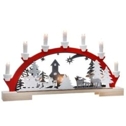 45cm Wooden Santa & Sleigh Candlebridge Light Arch