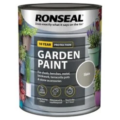 Ronseal- Garden Paint For Brick, Stone, Terracotta, Metal & Wood -Watersi Degarden Centre Sales slate web