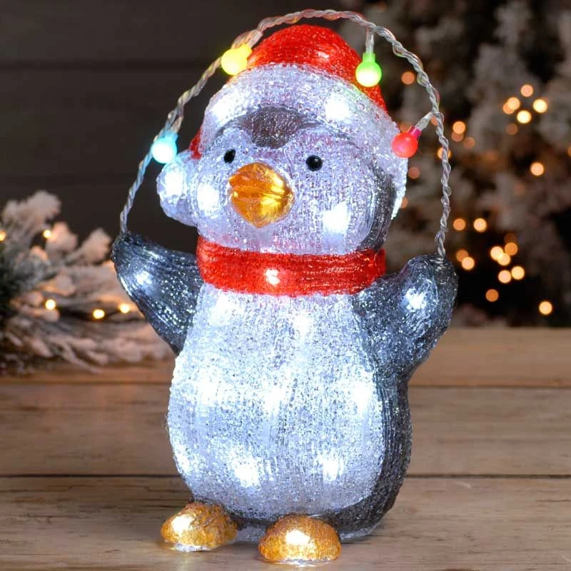30cm Soft Acrylic LED Lit Christmas Penguin 3 30cm Soft Acrylic LED Lit Christmas Penguin