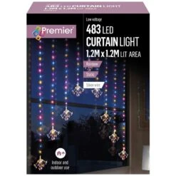 Starburst Sputnik LED Silver Pin Wire Curtain Lights 9 Starburst Sputnik LED Silver Pin Wire Curtain Lights -Watersi Degarden Centre Sales sputnik curtain light rainbow web