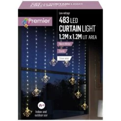 Starburst Sputnik LED Silver Pin Wire Curtain Lights -Watersi Degarden Centre Sales sputnik curtain light warm white web