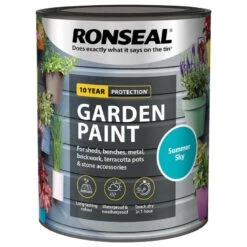 Ronseal- Garden Paint For Brick, Stone, Terracotta, Metal & Wood -Watersi Degarden Centre Sales summer sky web