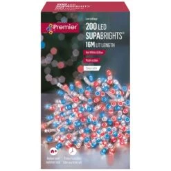 200 LED Timer Supabrights On Clear Cable -Watersi Degarden Centre Sales supabrights clear cable 200 red white blue web