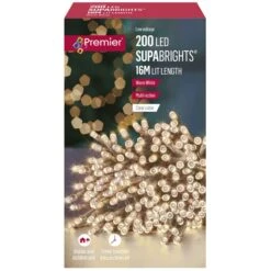 200 LED Timer Supabrights On Clear Cable -Watersi Degarden Centre Sales supabrights clear cable 200 warm white web