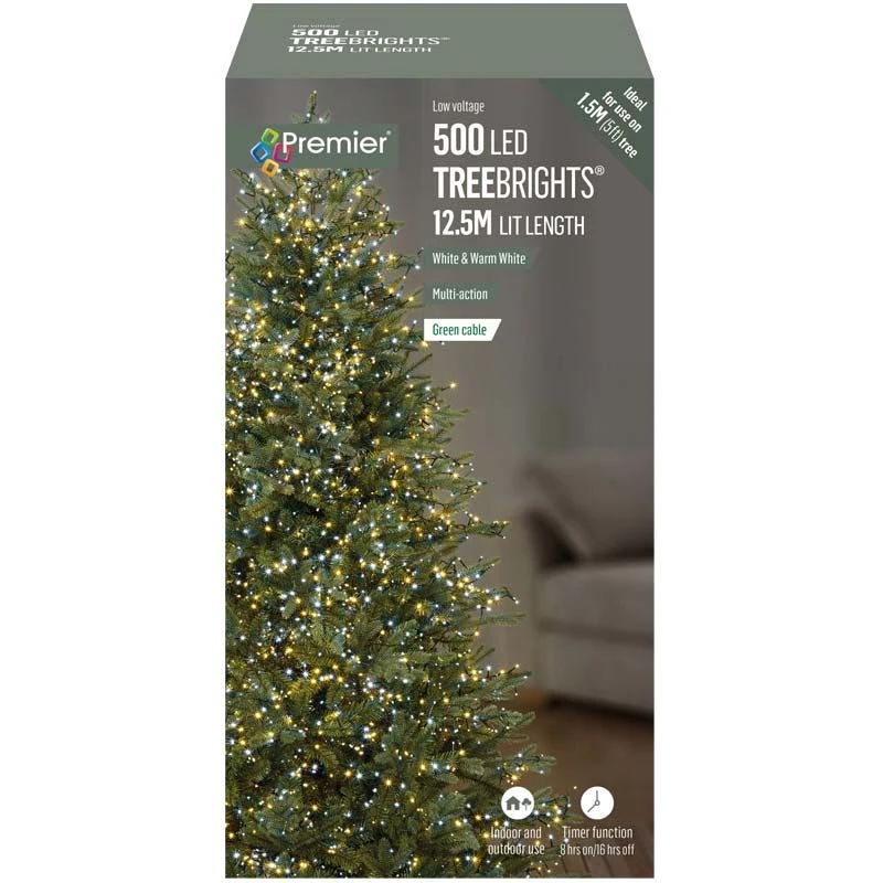 White & Warm White Coloured LED Treebrights With Timer 3 White & Warm White Coloured LED Treebrights With Timer