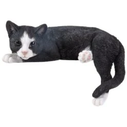 Vivid Arts Real Life Cats - Laying Cat Garden Ornament -Watersi Degarden Centre Sales vivid arts black and white laying cat web