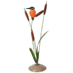Vivid Arts Real Life Birds - Kingfisher Garden Ornament -Watersi Degarden Centre Sales vivid arts kingfisher on bulrush base web