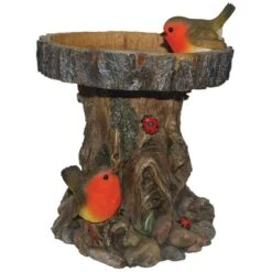 Vivid Arts Garden Friends - Treetrunk Feeder Garden Ornament -Watersi Degarden Centre Sales vivid arts robin treetrunk feeder web