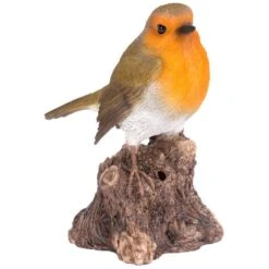 Vivid Arts Garden Friends - Singing Bird Garden Ornament -Watersi Degarden Centre Sales vivid arts singing robin on stump web