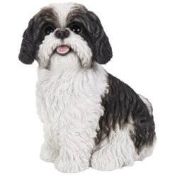 Vivid Arts Real Life Dogs - Shih Tzu Garden Ornament -Watersi Degarden Centre Sales vivid arts sitting shih tzu black white small web