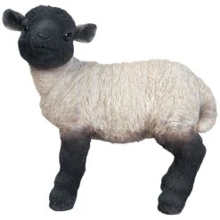 Vivid Arts Real Life Farm - Lamb Garden Ornament -Watersi Degarden Centre Sales vivid arts standing black and white lamb large web