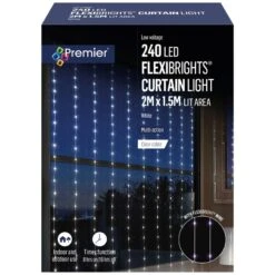 240 LED Flexibright Curtain Lights On Clear Cable -Watersi Degarden Centre Sales white flexibrights curtain 240l web